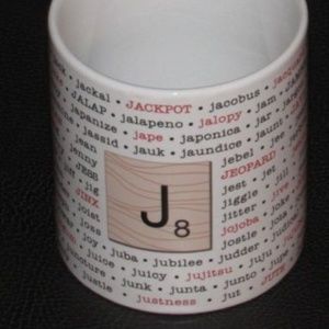2005 Scrabble Letter J Coffee Mug